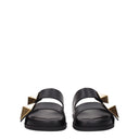 Black Leather Slippers