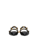 Black Leather Mules