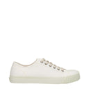 White Fabric Low Tops