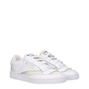 White Fabric Low Tops
