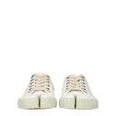 White Fabric Low Tops