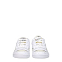 White Fabric Low Tops