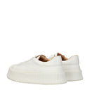 White Leather Platform Sneakers