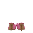Pink Leather Stiletto Heels Sandals