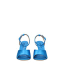 Blue Satin Stiletto Heels Sandals