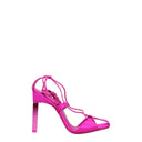 Pink Satin Stiletto Heels Sandals