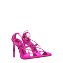 Pink Satin Stiletto Heels Sandals