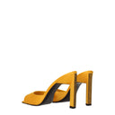 Orange Satin Stiletto Heels Sandals