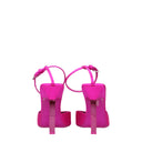 Pink Satin Stiletto Heels Sandals
