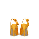 Orange Satin High Heel Pumps