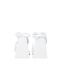 White Leather Stiletto Heels Sandals