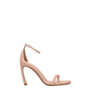 Pink Leather Stiletto Heels Sandals