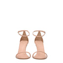 Pink Leather Stiletto Heels Sandals