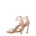 Pink Leather Stiletto Heels Sandals