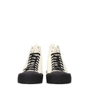Beige Fabric High Tops