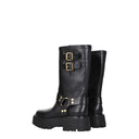 Gold Leather Ankle Boots