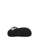 Black Leather Flip-Flop Sandals