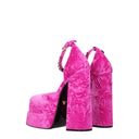 Pink Velvet Platforms