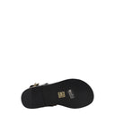 Black Leather Flip-Flop Sandals