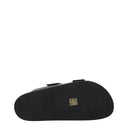 Black Leather Slippers Sandals