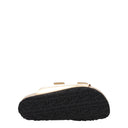 Gold Leather Slippers Sandals