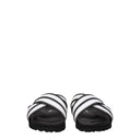 White Leather Slippers Sandals
