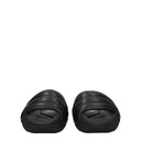 Black Leather Slippers Sandals