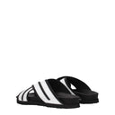 White Leather Slippers Sandals