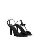 Black Satin Stiletto Heels Sandals