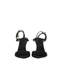 Black Satin Stiletto Heels Sandals