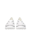 White Fabric Low Tops