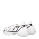 White Fabric Low Tops