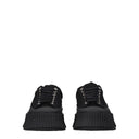 Black Fabric Chunky Sneakers