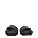 Black Leather Slippers Sandals