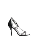Black Satin Stiletto Heels Sandals