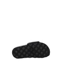 Black Leather Slippers Sandals