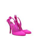 Pink Satin Stiletto Heels Sandals
