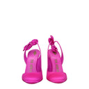 Pink Satin Stiletto Heels Sandals