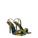 Multicolor Leather Stiletto Heels Sandals