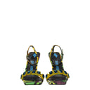 Multicolor Leather Stiletto Heels Sandals