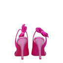 Pink Satin Stiletto Heels Sandals