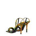 Multicolor Leather Stiletto Heels Sandals