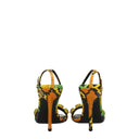 Multicolor Leather Stiletto Heels Sandals