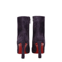 Purple Leather Ankle Boots