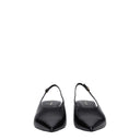 Black Leather Mid Heel Pumps