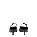 Black Leather Mid Heel Pumps