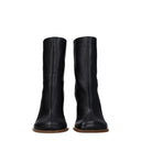 Black Leather Ankle Boots