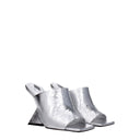 Gray Leather Platforms
