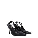 Black Leather High Heel Pumps
