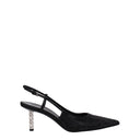 Black Fabric High Heel Pumps